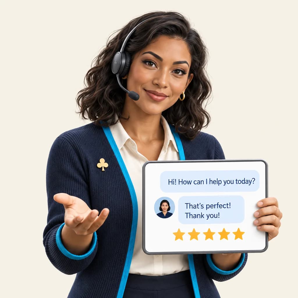 Customer Satisfaction Employee with the tools of the role
