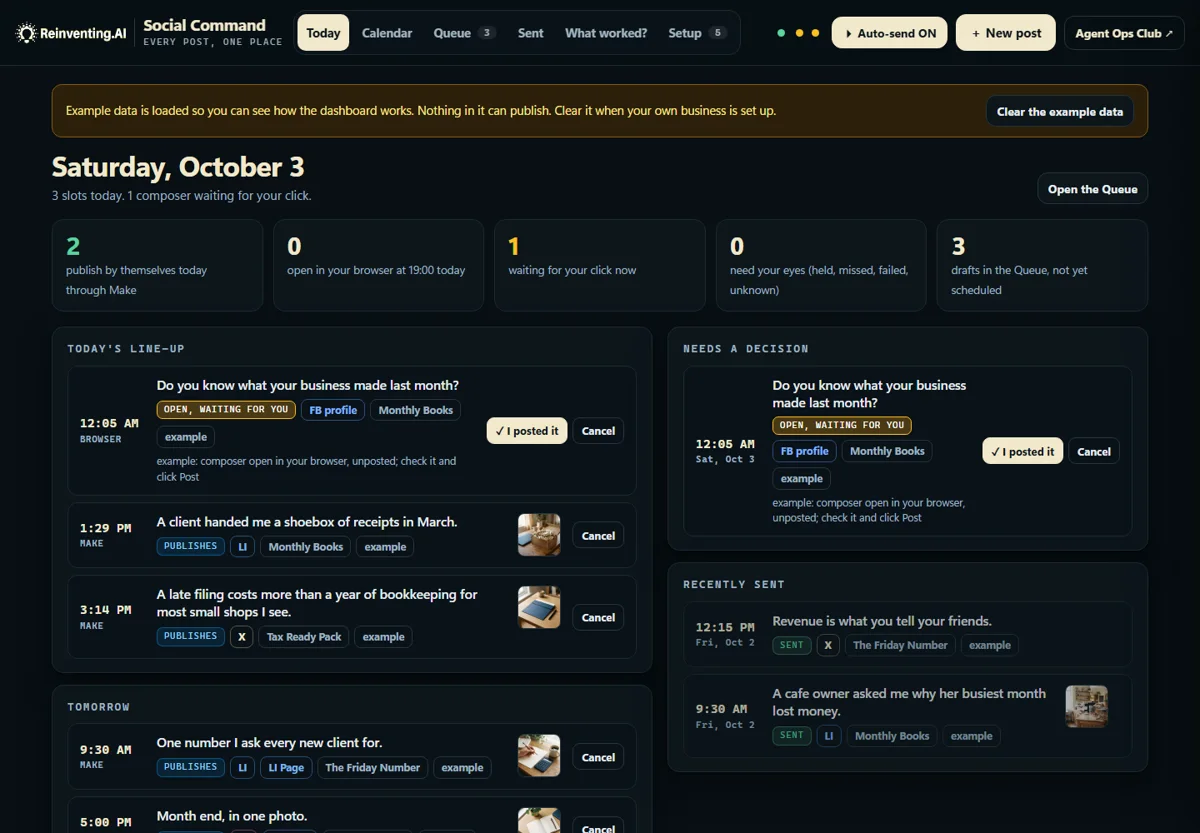 Social Command running